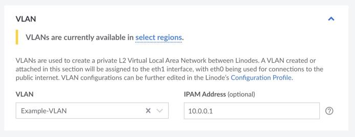 Screenshot of the VLAN assignment section